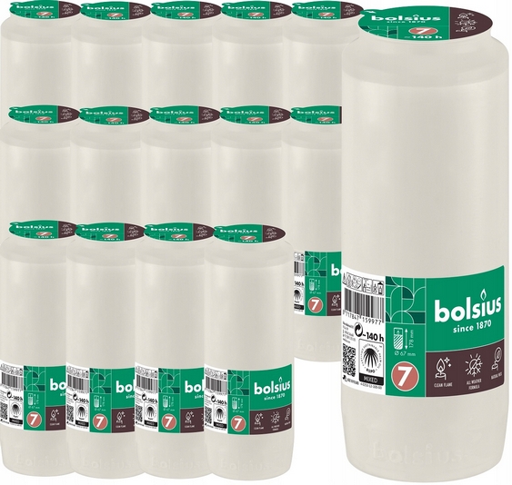 Bolsius Compo RC7 - celoročné olejové vklady do svietnikov, 140 hodín horenia, balenie 15 kusov